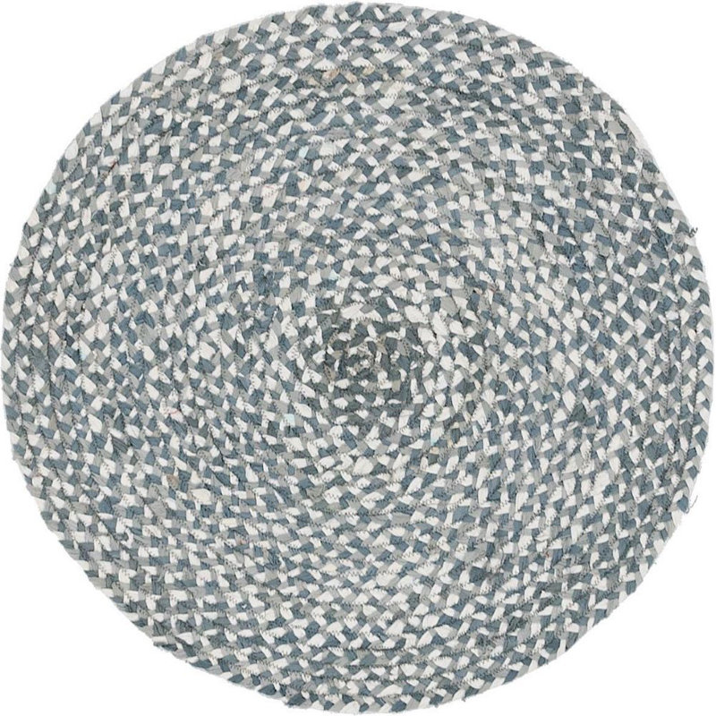 Tapis fumée en coton tressé à la main de style sud-ouest Callington, Rond 3 pi 3 po