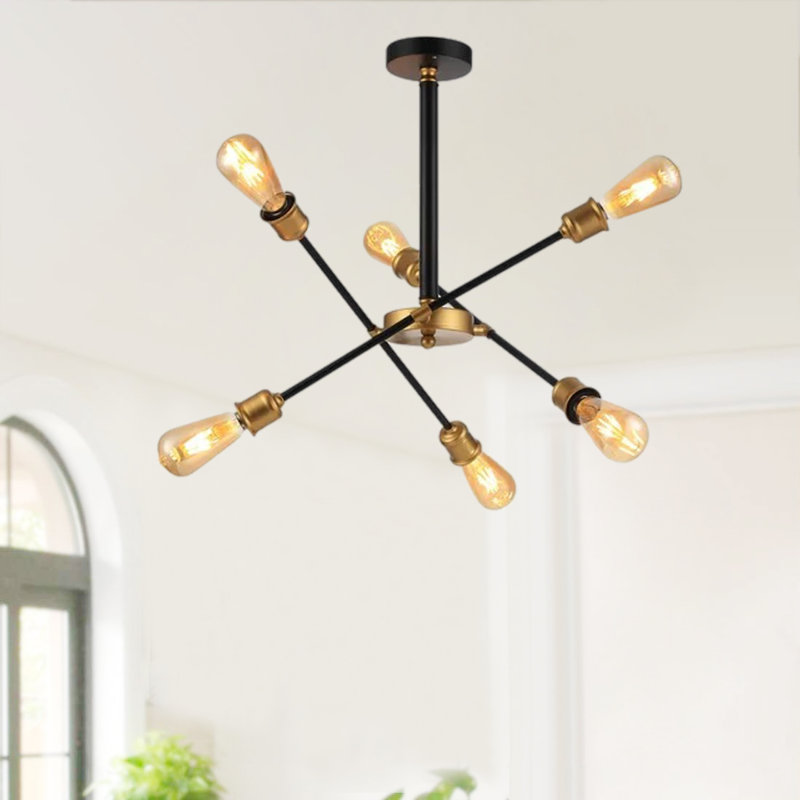 Lustre spoutnik étoile à 6 lumières Timaios