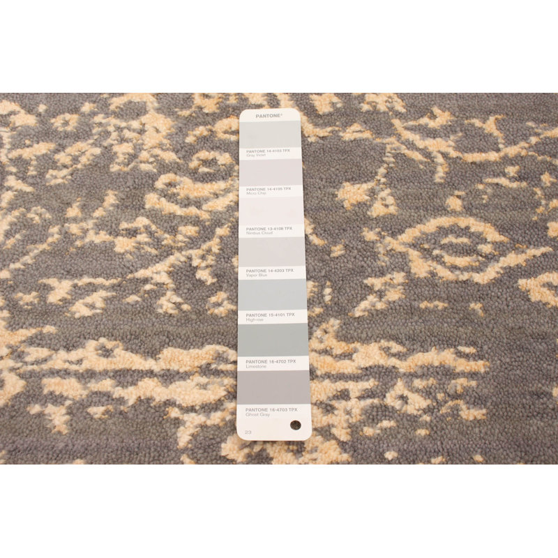 Oriental noué à la main gris en laine Tapis décoratif