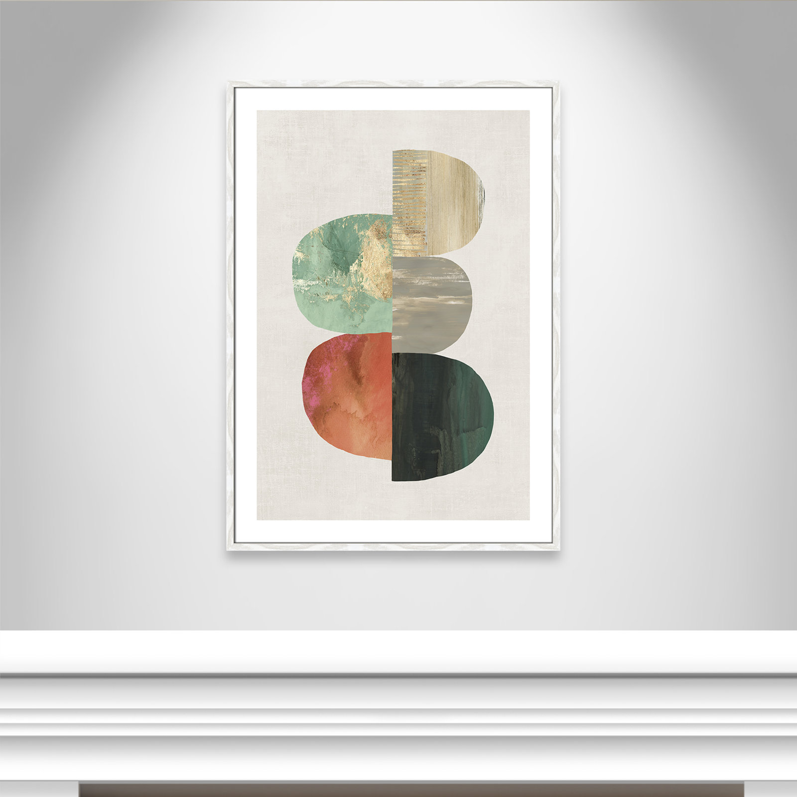 Evolving Energy I - Painting Print, Picture Framed Paper, 25.5" H x 21.5" W, Black Wood