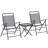 Folding Bistro Set with Adjustable Back, Small Patio Set, Grey
