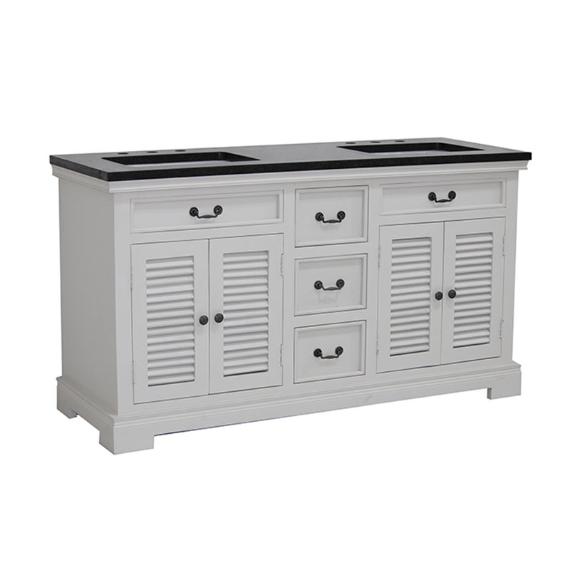 72'' Double Bathroom Vanity with Granite Top