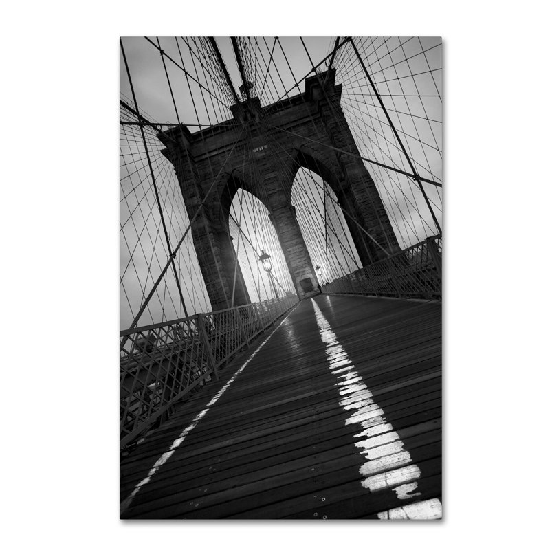 « brooklyn bridge study i » par moises perception, reproduction de photo sur toile tendue, H 24 po x l 16 po x P 2 po