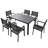 Bhondave Modern Steel Outdoor Dining Set with Table and Four Armchair-Style Chairs-117245808