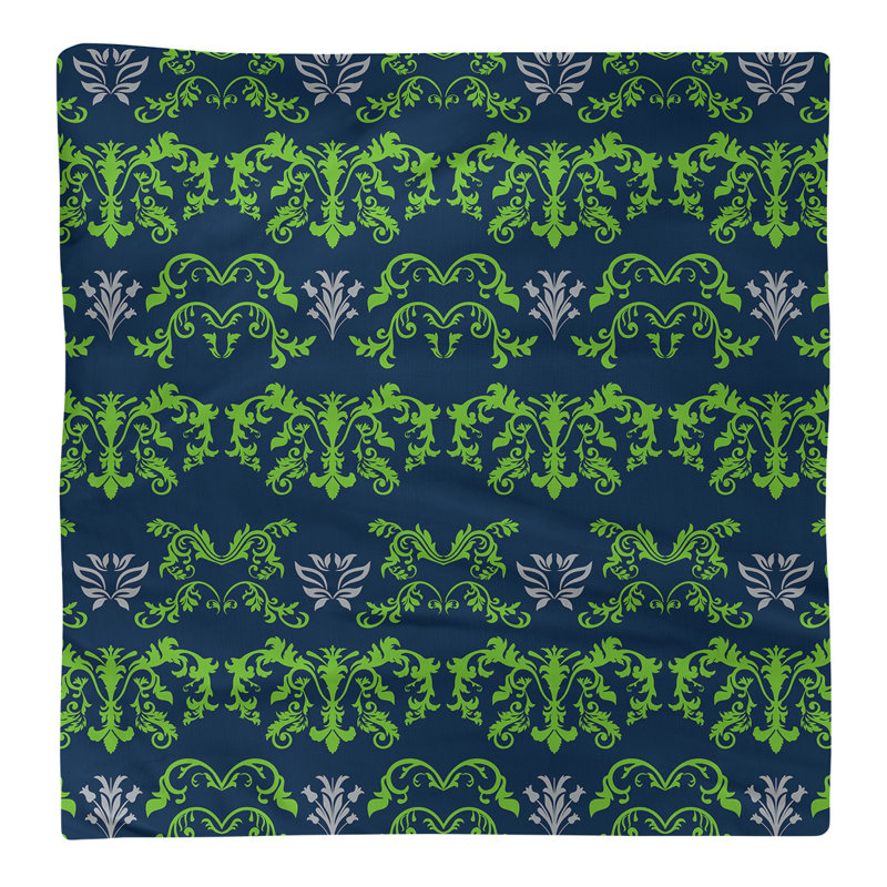 Serviette de football Seattle, Vert action / bleu marine collège / gris loup, polyester, l 22 po x L 22 po