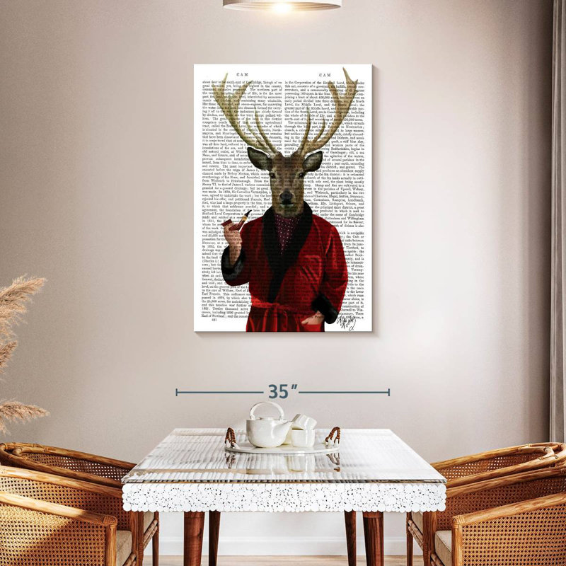 Brampt Deer In Smoking Jacket, 45" H x 30" W