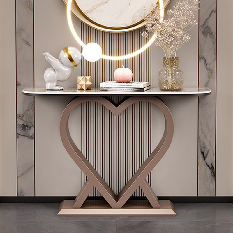 Console en pierre frittée de style italien, 33.4" H x 59" W x 13.7" D