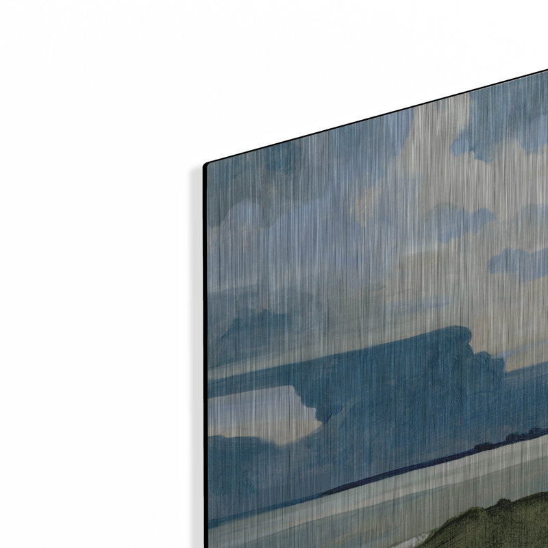 Art mural en métal luxueux «Ocean View Beach 3» par Emma Caroline, H 16 po x l 12 po