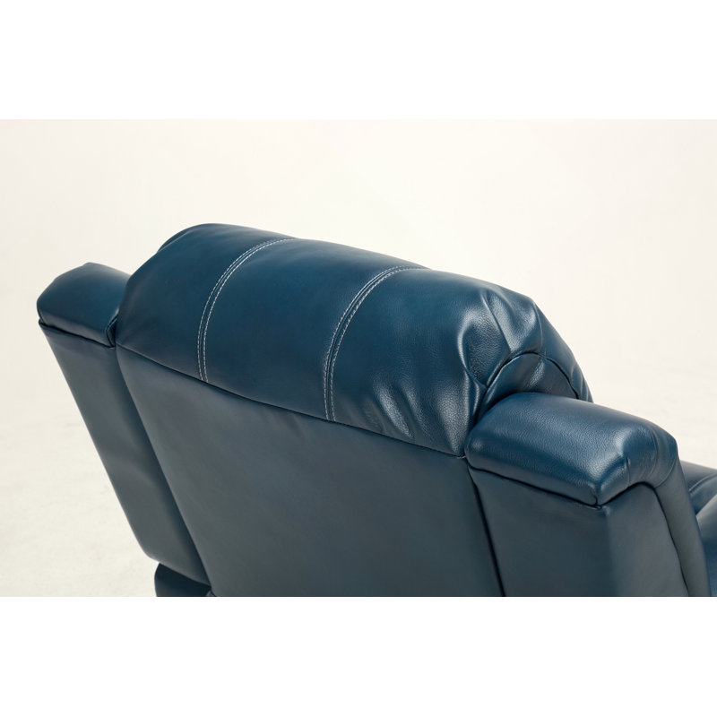 Navy Blue Leather Gel Recliner