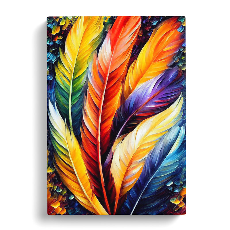 Beautiful Feathers No.2 - Wrapped Canvas, 60cm H x 40cm W x 3cm D