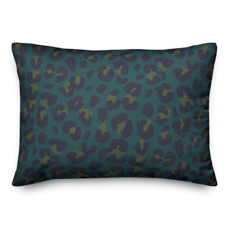Coussin lombaire rectangulaire à imprimé animal, Bleu
