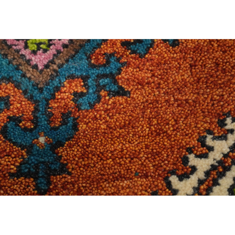 Geometric Traditional Orange Rug 4x8
