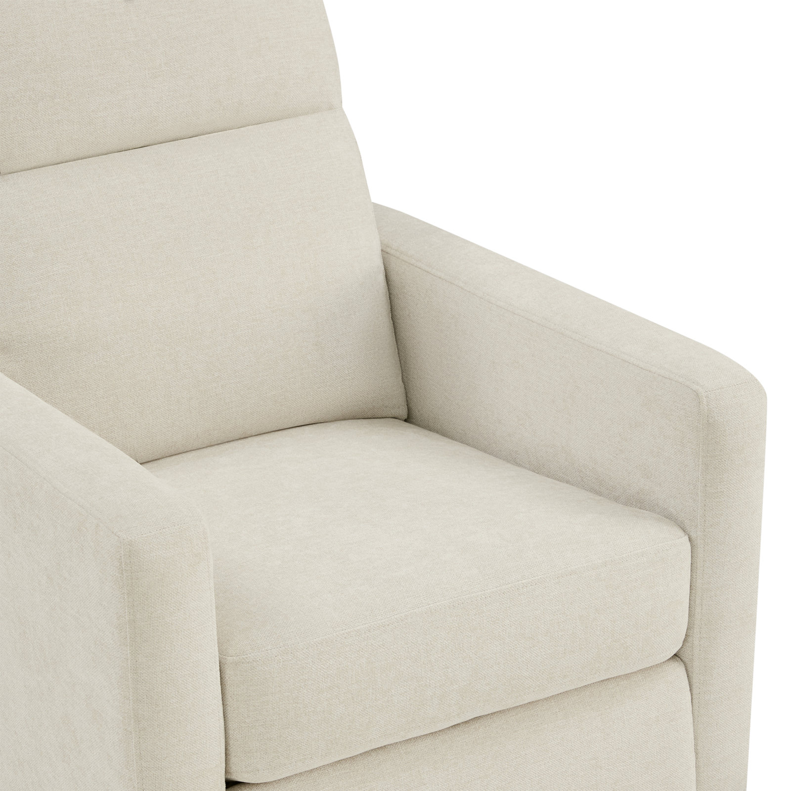 31" Linen Power Recliner, White Chenille