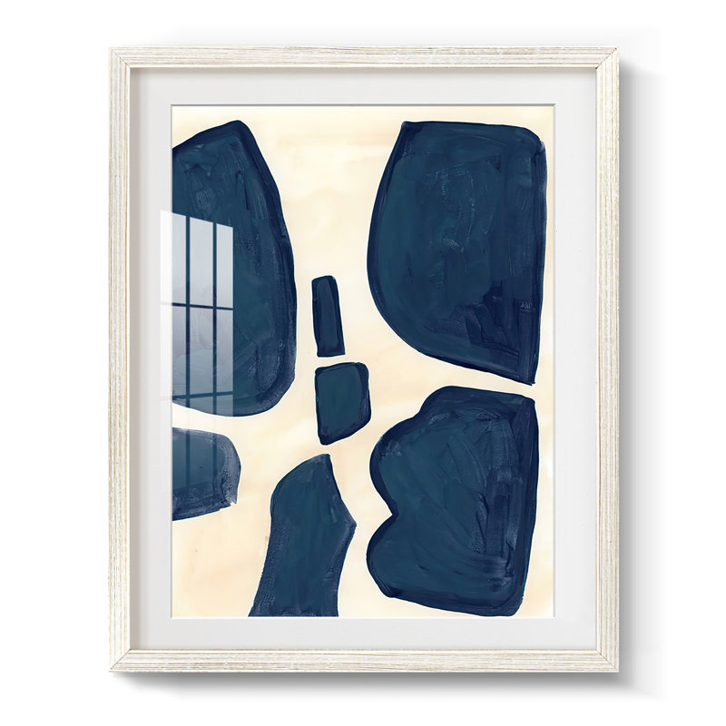 Pièces bleues II - impression encadrée, H 19,5 po x l 16,5 po, Blanc