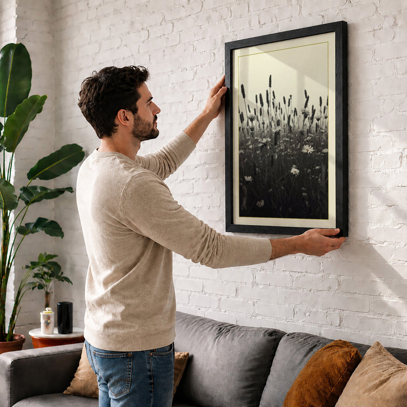 Quiet Marsh Scandinavian - Framed Print, Walnut, A3 - 42.0 x 29.7 cm