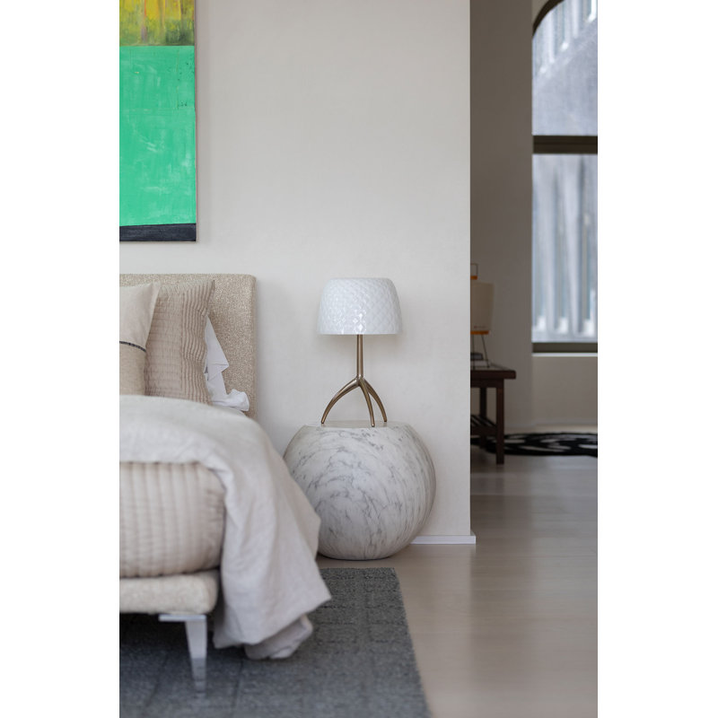 Bong End Table, White Carrara