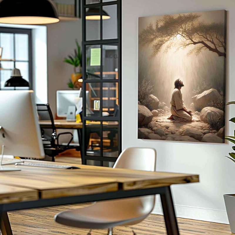 Jesus Prayers Canvas Wall Art God Divine Mercy Portrait Tranquility Painting Picture Wall Decor Jesus Praying In The Garden Of Gethsemane Poster Prints For Bedroom Church Home Decoration
