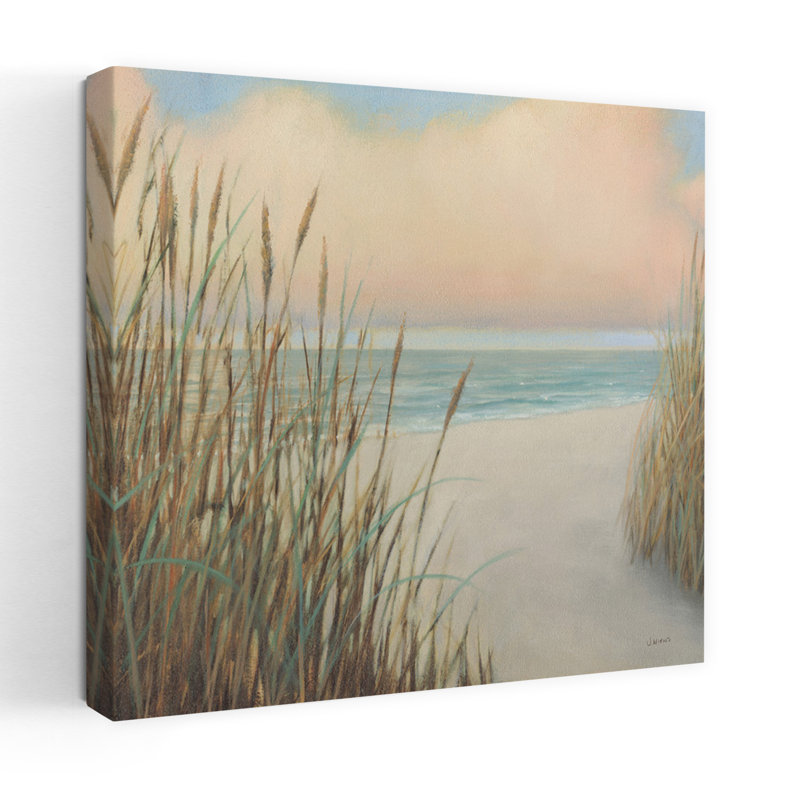 «Coastal Beach Trail I Sq With Beaches», art bleu, H 48 po x l 48 po