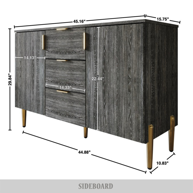 Tiegen 45.16'' Sideboard, Dark Gray