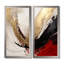 «Midnight Passion Abstract Wave Scarlet & Gold», reproduction d'art sur toile, décoration murale abstraite dorée 2 pièces-2016572649-2016572651-2016572654