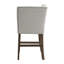 Winston Porter Dublyn Counter Corner Bench with Upholstered Back and Grey Fabric in Brown