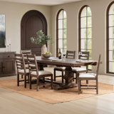 Caleb 8-Piece Reclaimed Pine Extendable Dining Table Set