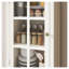 Buffet minimaliste blanc crème avec portes en verre et double tiroir, panneau de fibres à densité moyenne