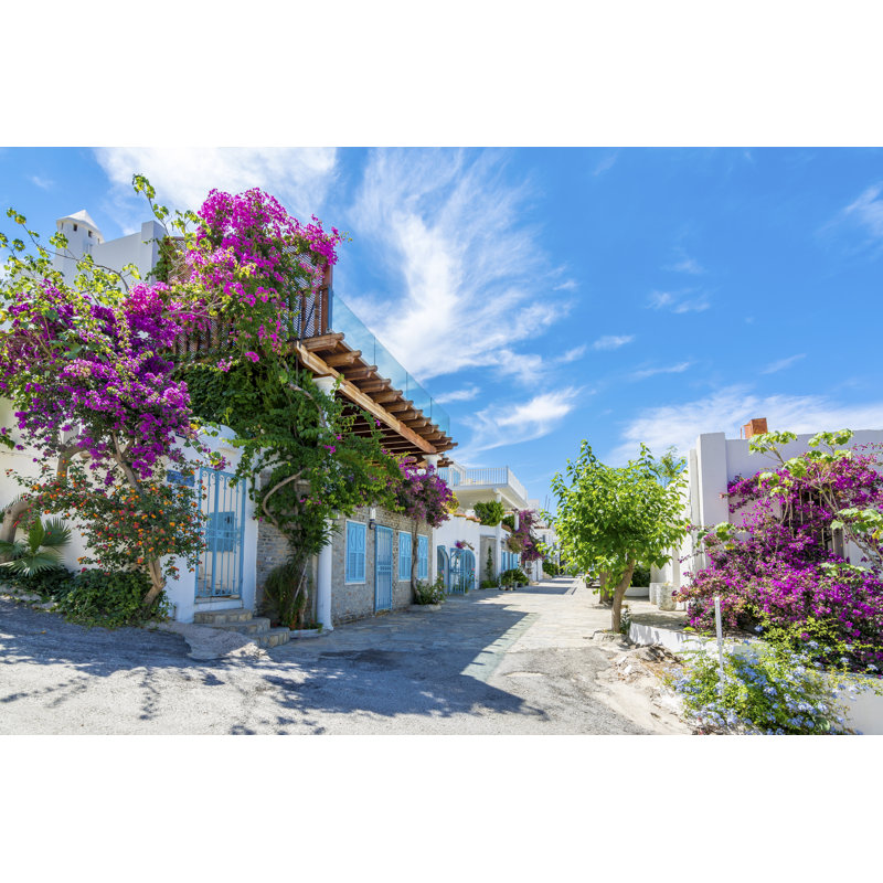 Colourful Bodrum Houses by Nejdetduzen - Wrapped Canvas Print, 30cm H x 46cm W
