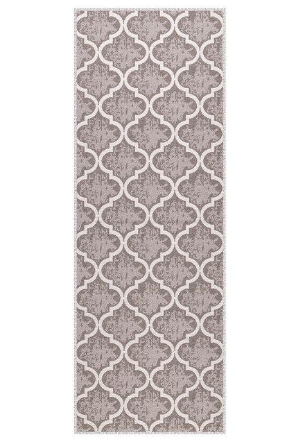 Tapis de cuisine antidérapant Soana, Treillis brun