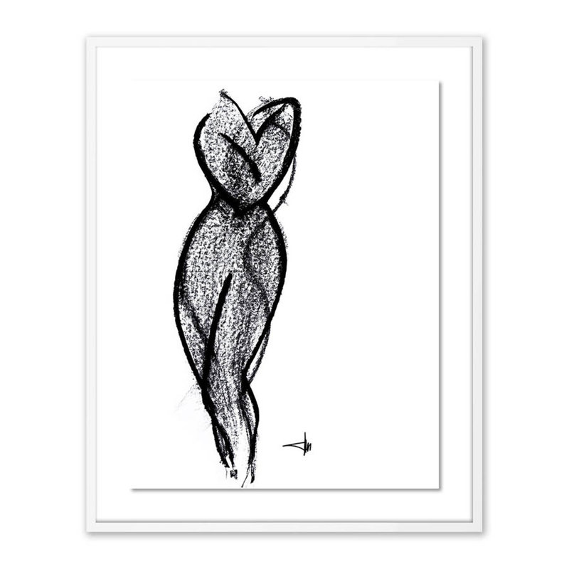 Nude 6 Print by Johan Gert Manschot, White, 40" H x 32" W x 2.5" D