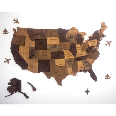Carte des États-Unis en bois, carte des États-Unis en 3D, carte des États-Unis en bois, carte des États-Unis en 3D pour le mur, carte des États-Unis en bois, carte des États-Unis en 3D (grand - plus)