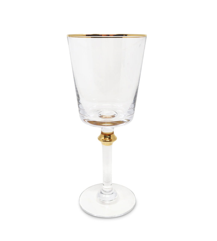 6 Pc Water Glasses with Gold