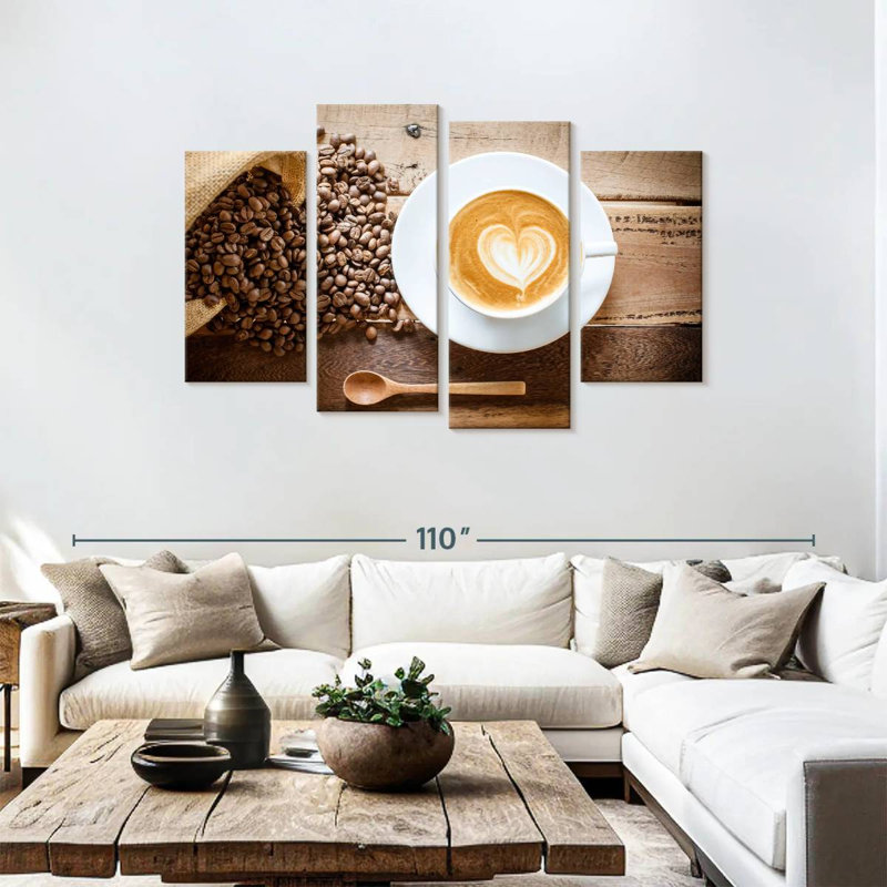 Yarlin Latte Coffee, 48" H x 75" W