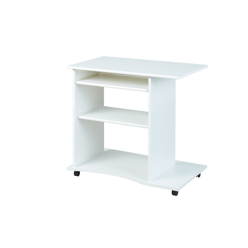 Leming Computer Desk with Keyboard Tray, White