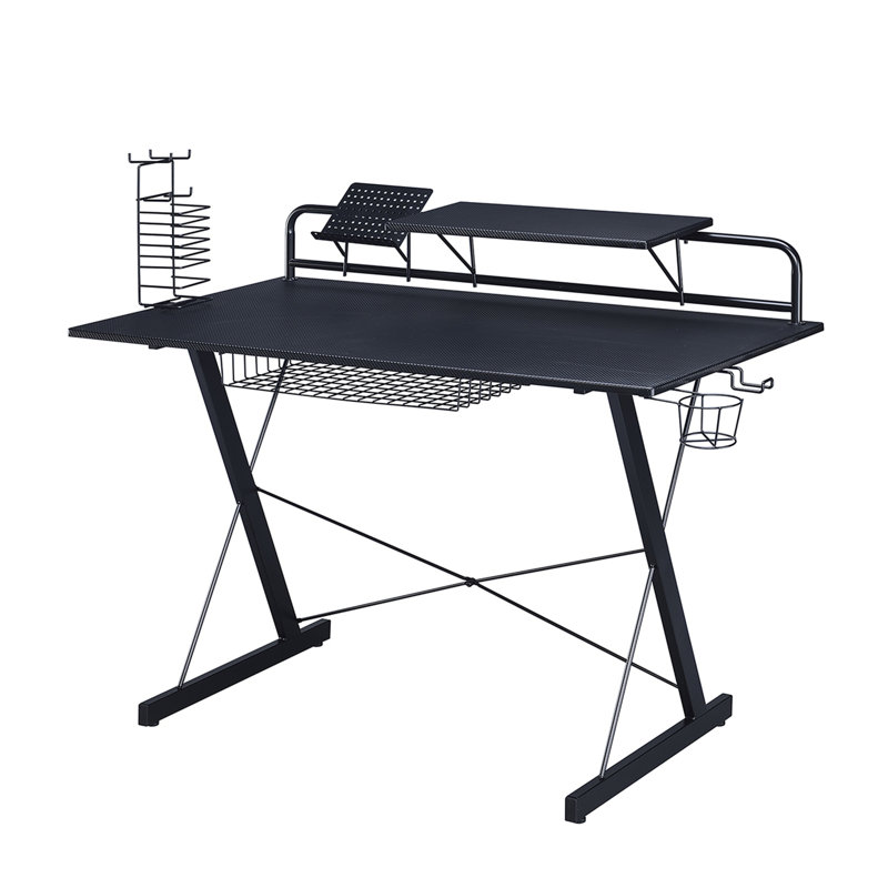 Shaia Metal Base Computer Desk, Black