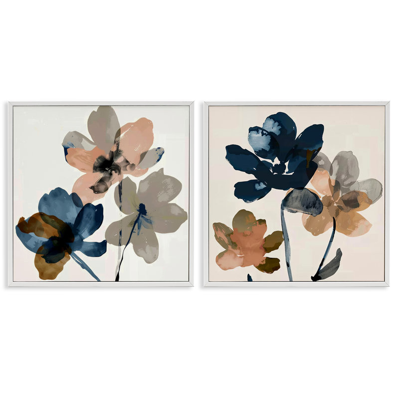  "Earthen Blossom Petals", ensemble de 2 estampes numériques par Irena Orlov, H 17 po x l 17 po