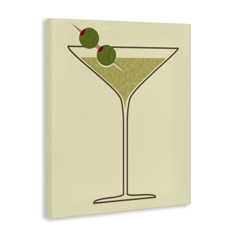 «Martini with Olives», art mural sur toile par Daphne Polselli, H 30 po x l 24 po