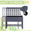 Jardinière surélevée grise 41 "avec treillis, lit de jardin surélevé en bois pour plantes et légumes Shine Box