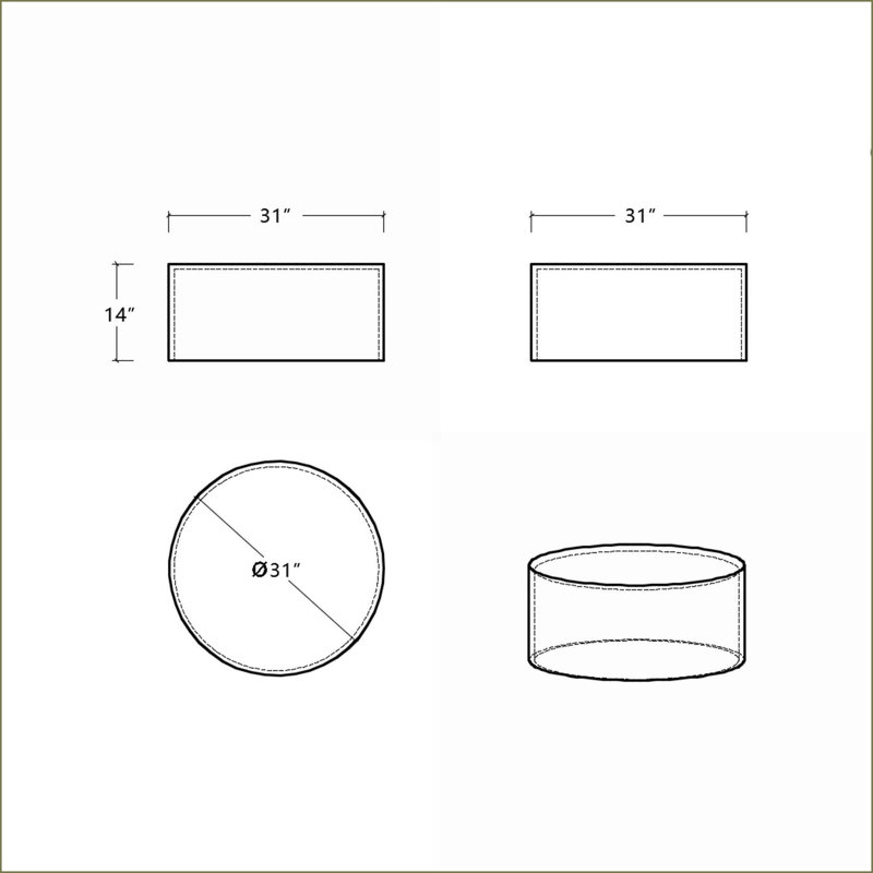 Repose-pieds, pièce ronde multi-fonctions - Table basse / d'appoint, siège pour salon / chambre à coucher | Boucle | Gris clair