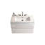 Meuble-lavabo mural blanc brillant TIA de 30 pouces avec lavabo en céramique et trois trous de robinet, grand espace de rangement pour les salles de bain modernes-116332643