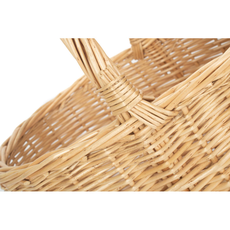 Oval Wicker Shopping Basket, 29cm H x 27.5cm W x 22cm D