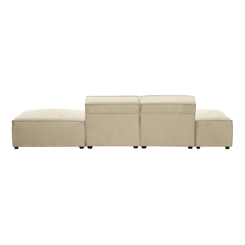 Rolandus 4 Seater Velvet Sofa, Beige
