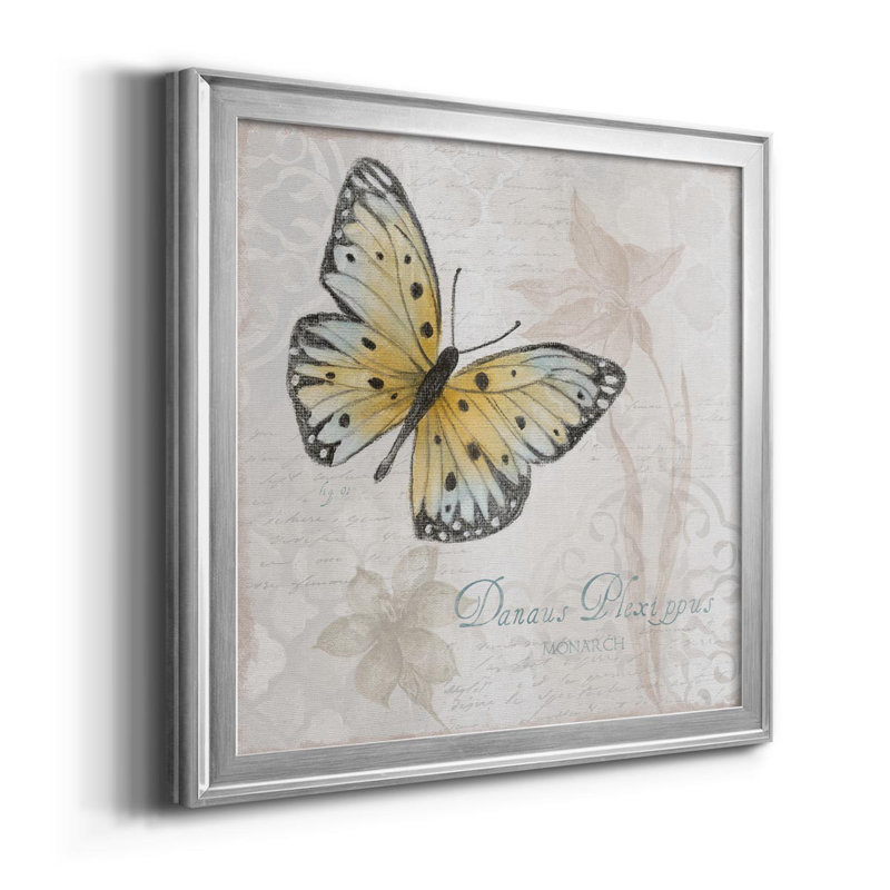 Carte postale papillon I - reproduction d'art sur toile, H 30,5 po x l 30,5 po x P 1,5 po, Argent