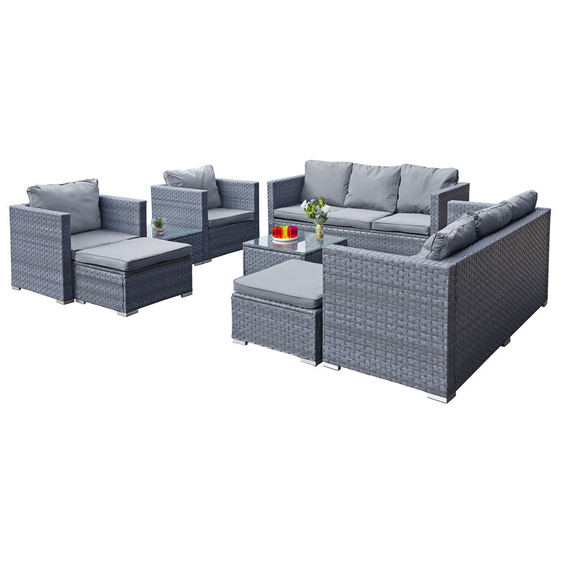 Pelia 10 - Person Garden Lounge Set with Cushions