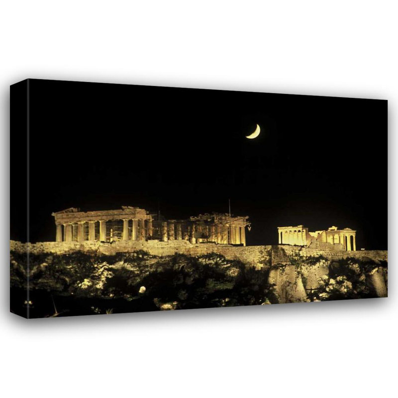 Noble Gardner, galerie d'art sur toile tendue par Nancy: Grèce, Athènes, lever de la lune au-dessus du Parthénon
