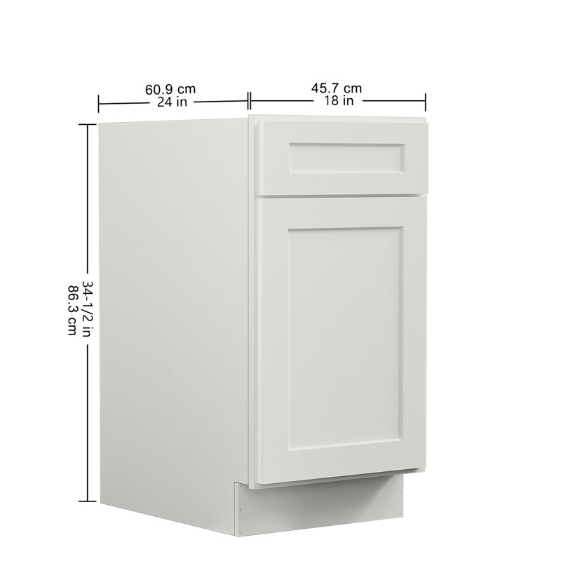 Armoire de cuisine en contreplaqué 18 po x 24 po x 34,5 po - Compartiment spacieux gris avec 1 porte, tablettes réglables, fermeture silencieuse silencieuse dans l'espace de rangement intérieur abondant,