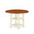 3 Piece Kitchen Table Set for Small Spaces Contains a Round Dining Room Table with Dropleaf & Shelves and 2 Dining Chairs, Buttermilk & Cherry-1150341101-1150341103