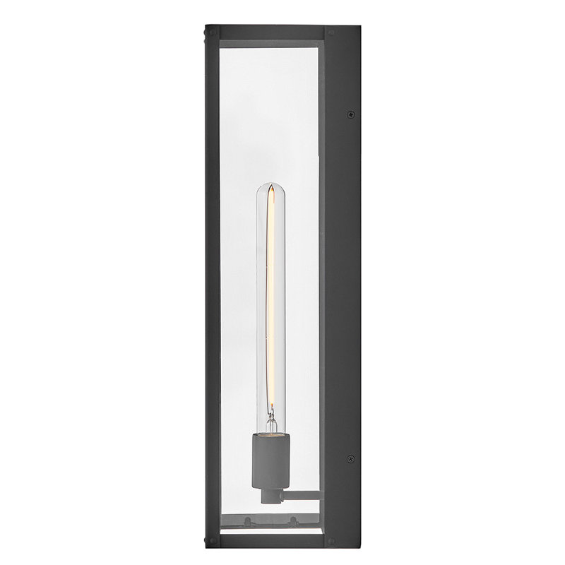 Hinkley Max Large Wall Mount Lantern, Black, 20" H x 7.5" W x 6" D