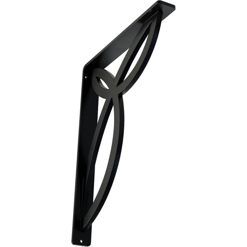 Support en fer forgé Versailles, H 12 po x l 1,5 po x P 10 po, Noir