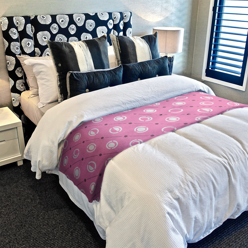 Couverture polaire moon phases, l 60 po x L 80 po, Rose / Accent de noir